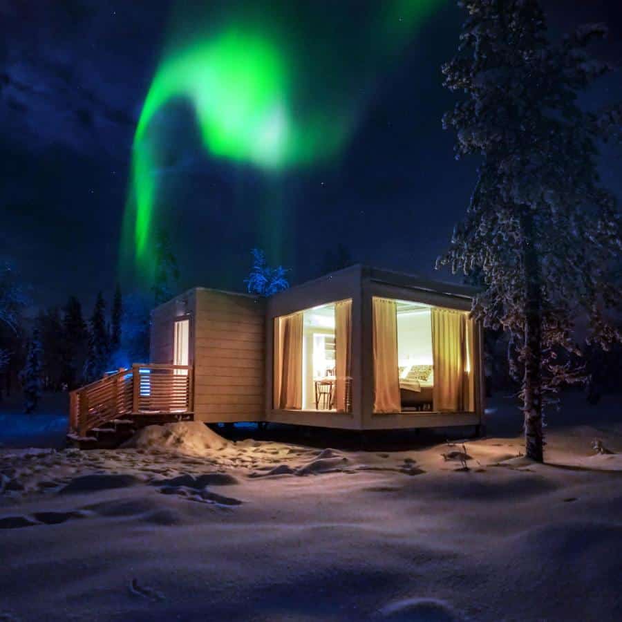 glass igloo in Finland